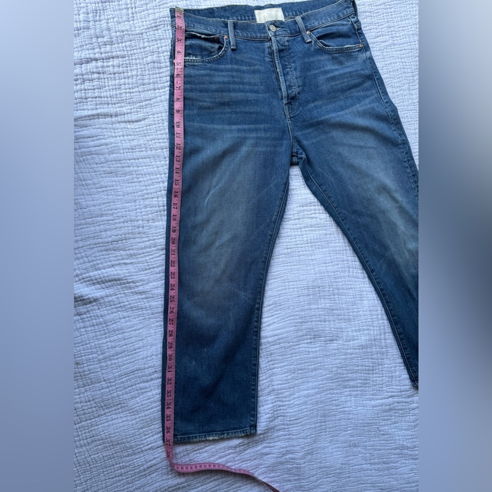 MOTHER Women's Medium Blue Straight Jeans - Picture 9 of 10